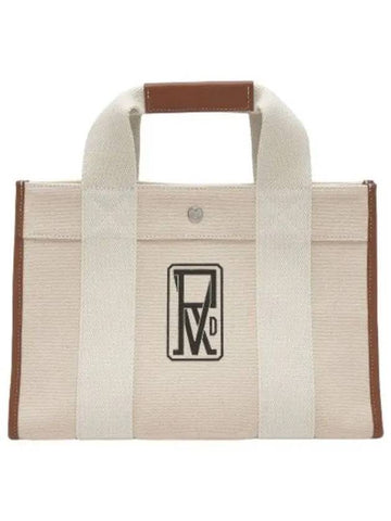 Medium Traveler Logo Print Tote Bag White Handbag - RUE DE VERNEUIL - BALAAN 1