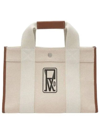 Medium Traveler Logo Print Tote Bag White - RUE DE VERNEUIL - BALAAN 1