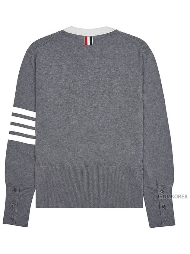 Classic 4-Bar Cable Cotton Knit Top Grey - THOM BROWNE - BALAAN 3