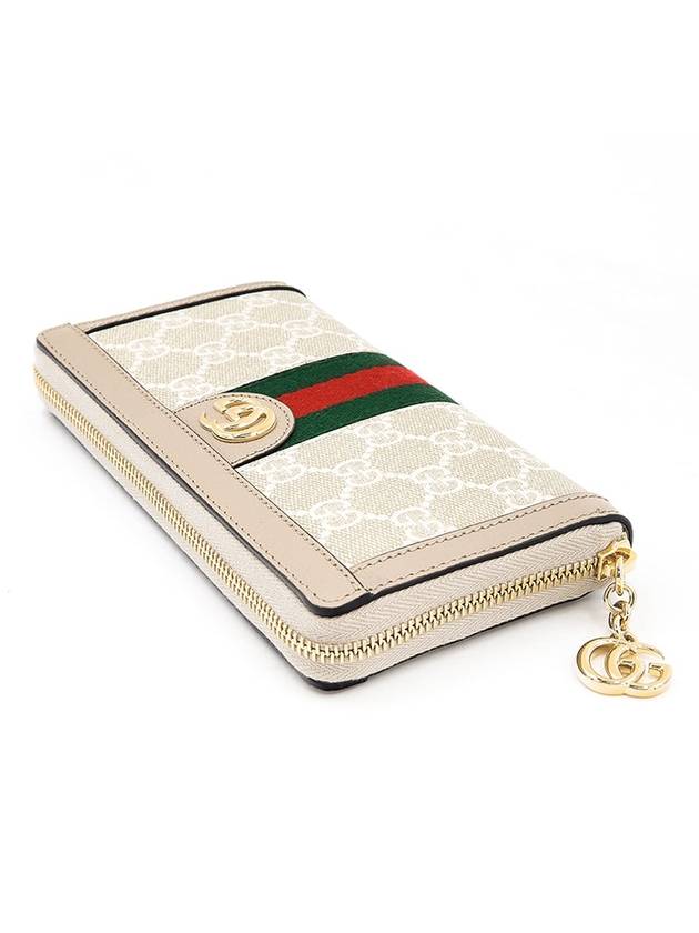 Ophidia Zipper Round Long Wallet Beige White - GUCCI - BALAAN 4