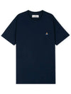 ORB Logo Cotton Short Sleeve T-Shirt Navy - VIVIENNE WESTWOOD - BALAAN 4