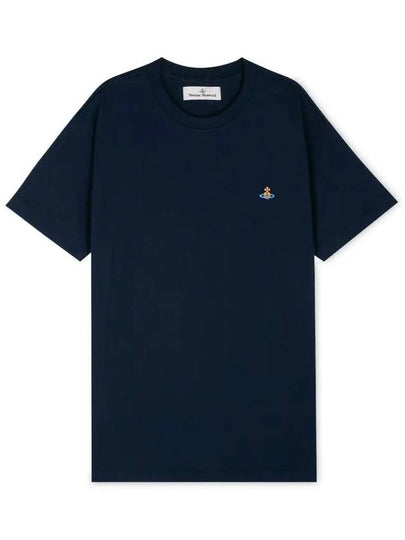 ORB Logo Cotton Short Sleeve T-Shirt Navy - VIVIENNE WESTWOOD - BALAAN 2