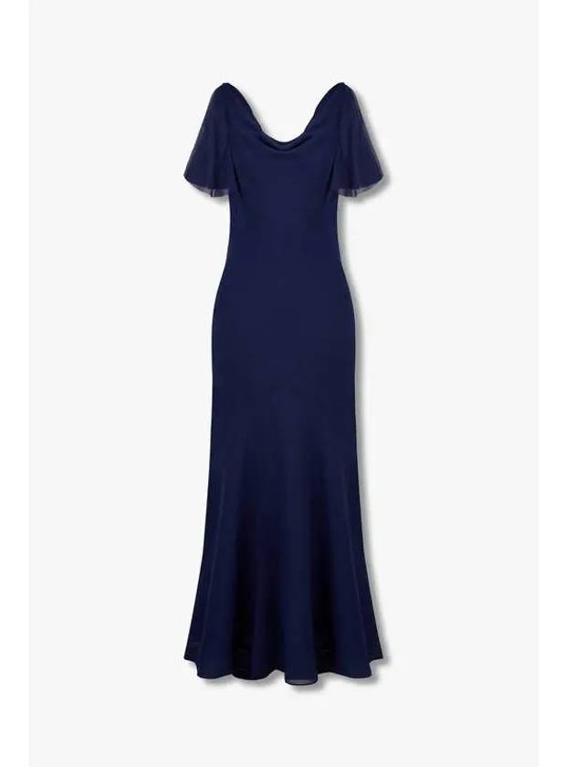 Cowl Neck Maxi Dress Cressa Navy - REFORMATION - BALAAN 1