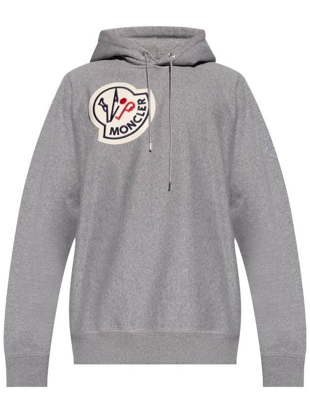 Genius 1952 Logo Patch Hood Gray - MONCLER - BALAAN.