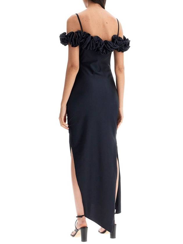 Long Black Dress With Ruffles In Stretch Fabric Woman - COPERNI - BALAAN 3