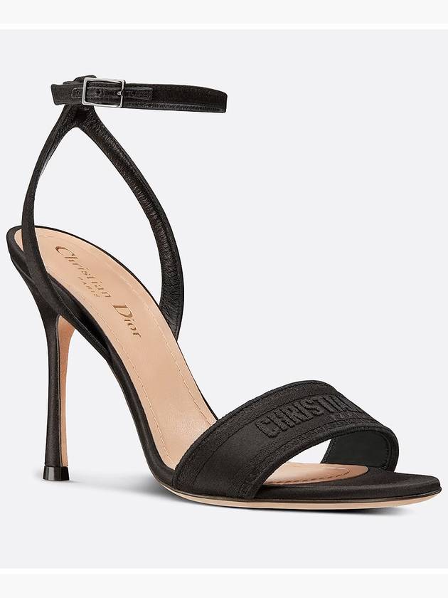 D-Way Embroidered Logo Sandals Heel Black - DIOR - BALAAN 4