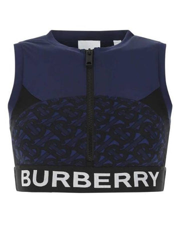 TB Logo Sportive Zip Up Sleeveless Blue - BURBERRY - BALAAN 1