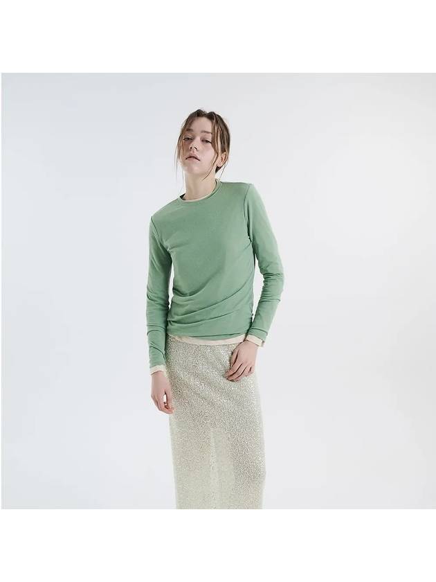 Round long sleeve tee green 0098 - VOYONN - BALAAN 3