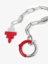 Logo Cross Chain Necklace Red Silver - MARCELO BURLON - BALAAN 8