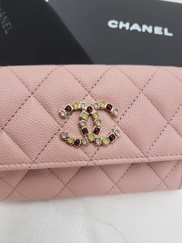 Classic snap card wallet pink - CHANEL - BALAAN 3