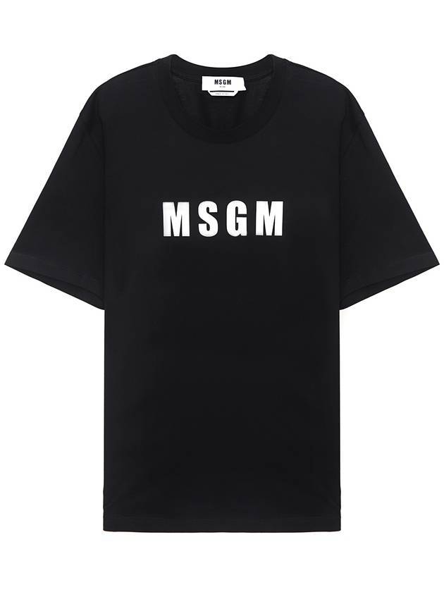 Logo Print Short Sleeve T-shirt Black - MSGM - BALAAN 1