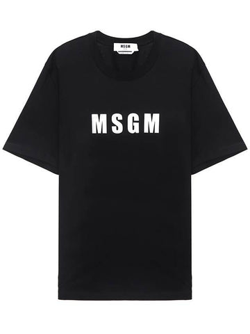 Logo Print Short Sleeve T-shirt Black - MSGM - BALAAN 1