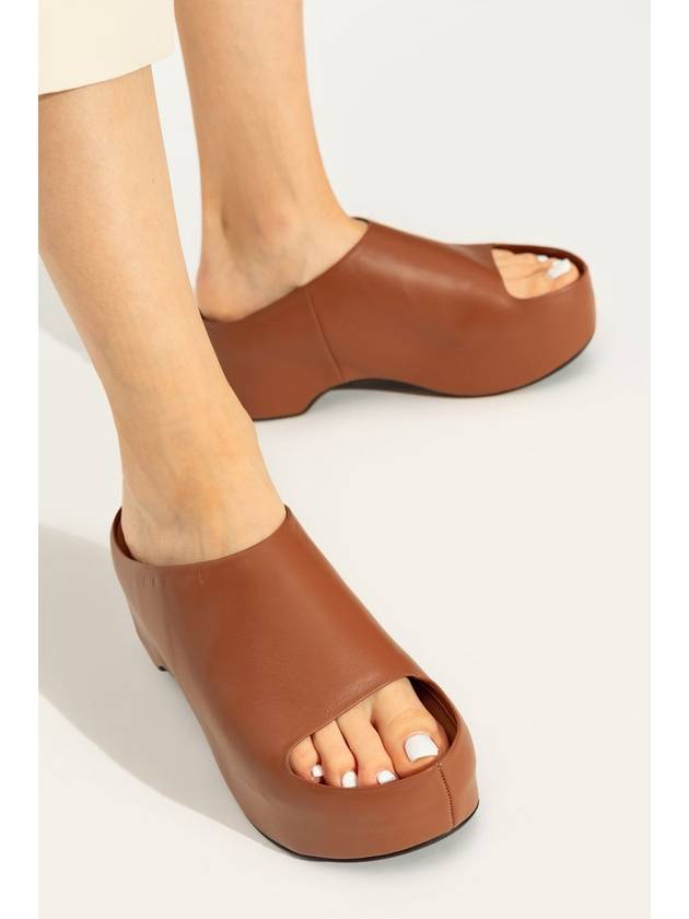 Marni Leather Slides Chunky, Women's, Brown - MARNI - BALAAN 2