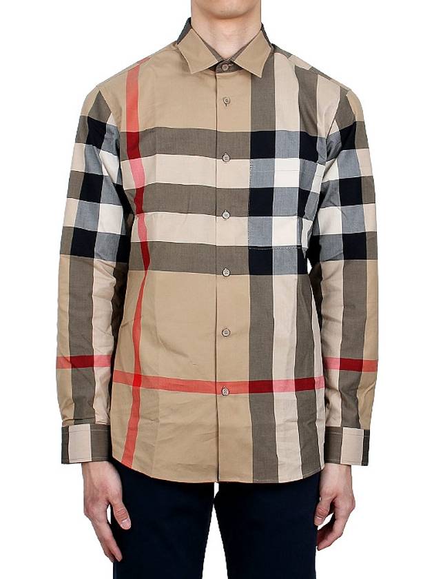 Check Cotton Long Sleeve Shirt Archive Beige - BURBERRY - BALAAN 2