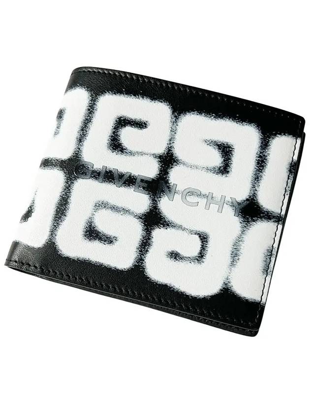 graffiti effect logo bifold wallet black - GIVENCHY - BALAAN.