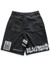 BBD Chaos Patch Fold Up Denim Shorts Black - BLACKBLOND - BALAAN 4