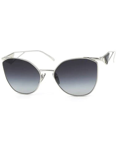 Eyewear Triangle Logo Symbol Cat Eye Sunglasses Silver Grey - PRADA - BALAAN 1