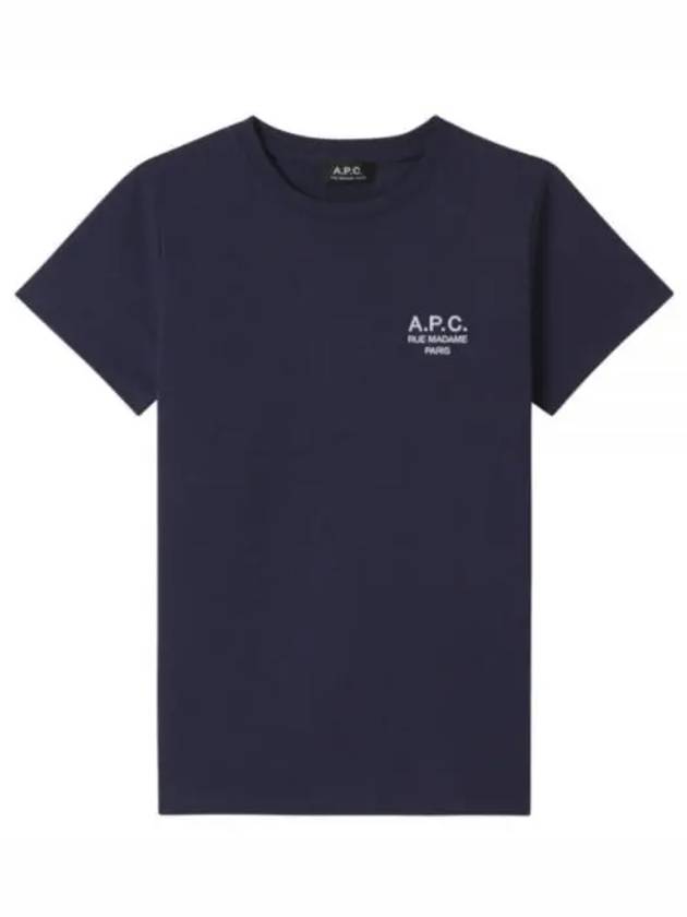 Denise Embroidered Short Sleeve T-shirt Navy - A.P.C. - BALAAN 2