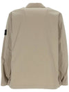 Stretch Cotton Wool Satin Over Long Sleeve Shirt Beige - STONE ISLAND - BALAAN 3