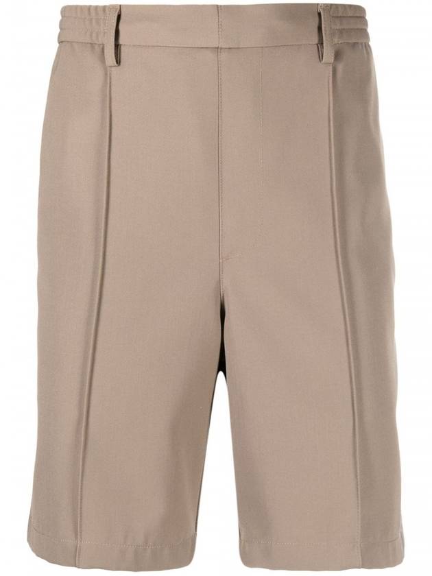 wool blend Bermuda shorts beige - AMI - BALAAN 1