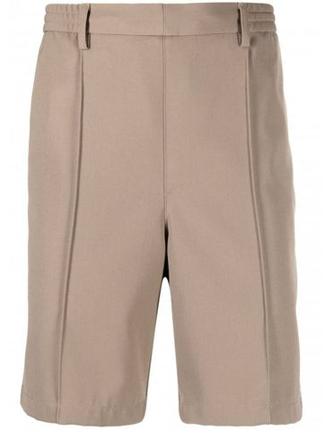 wool blend Bermuda shorts beige - AMI - BALAAN 1