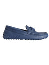 Men's Interlocking G Driving Shoes Blue - GUCCI - BALAAN.