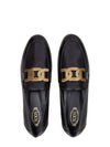 Kate Metal Logo Leather Loafers Black - TOD'S - BALAAN 4