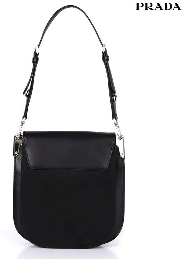 Women's Margit Leather Shoulder Bag Black - PRADA - BALAAN 4