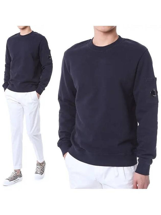 Brushed Emerized Diagonal Fleece Sweatshirt Navy - CP COMPANY - BALAAN 2