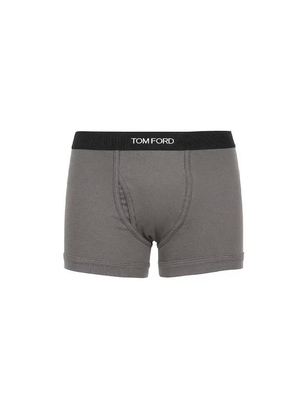 Logo Band Cotton Boxer Briefs Dark Gray - TOM FORD - BALAAN.