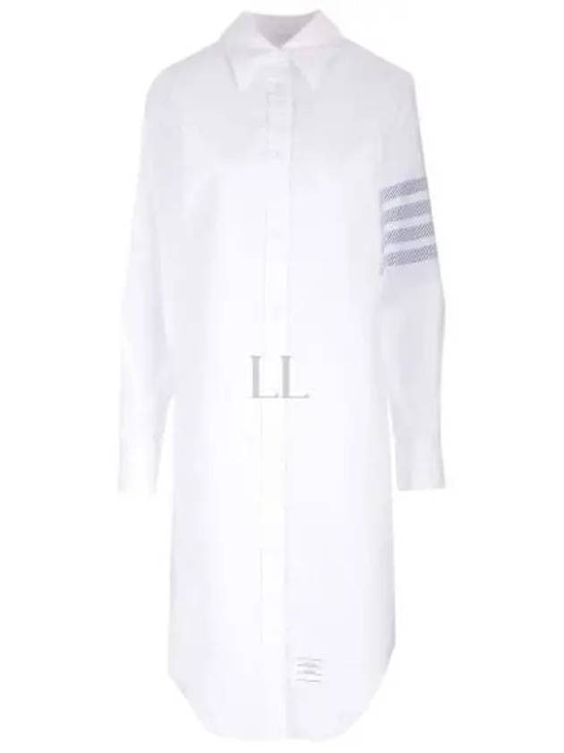 24 4 Bar Cotton Shirt Dress FDSE28C F0313 100 - THOM BROWNE - BALAAN 1