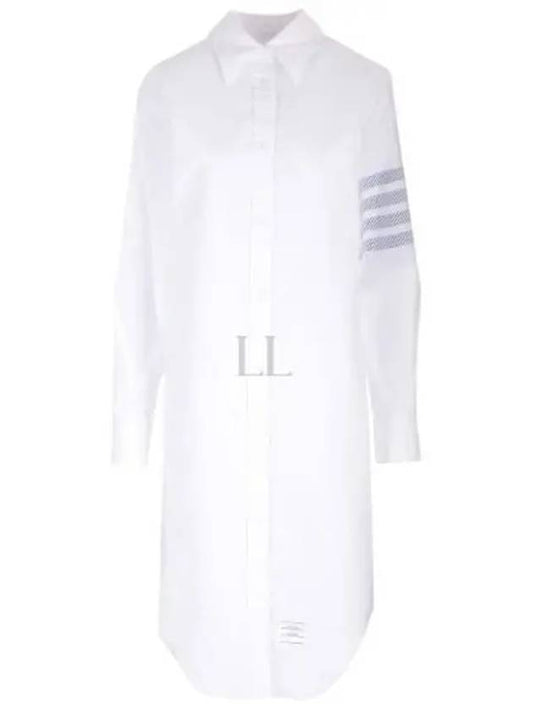 117648 4 Bar Cotton Shirt Dress FDSE28C F0313 100 - THOM BROWNE - BALAAN 1