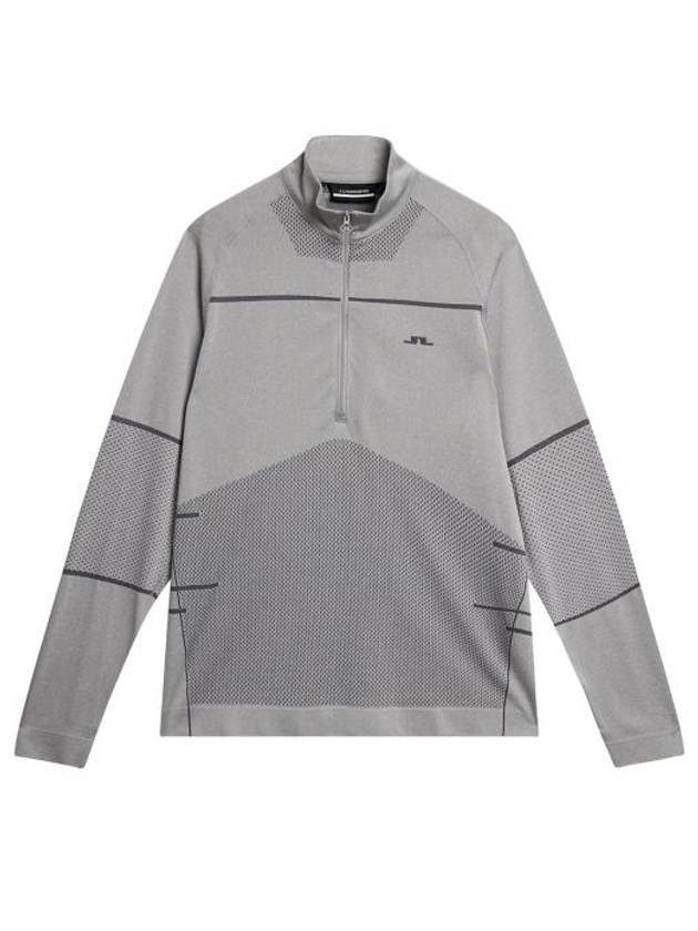 Jimmy Seamless Mid Layer Half Zip Sweater Light Grey Melange - J.LINDEBERG - BALAAN 2