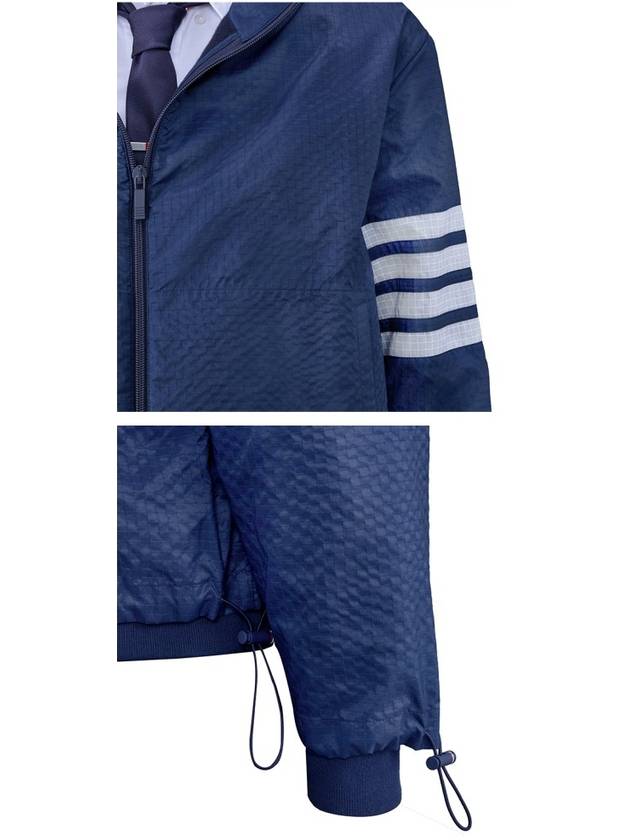 4 Bar Stripe Ripstop Zip-up Jacket Blue - THOM BROWNE - BALAAN 6