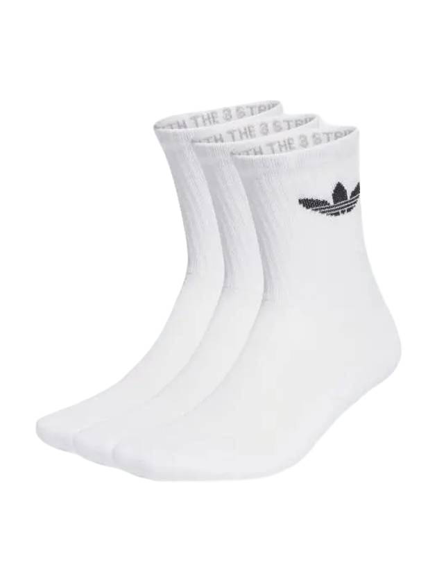 Trefoil Cushion Crew Socks 3 Pack White - ADIDAS - BALAAN 1