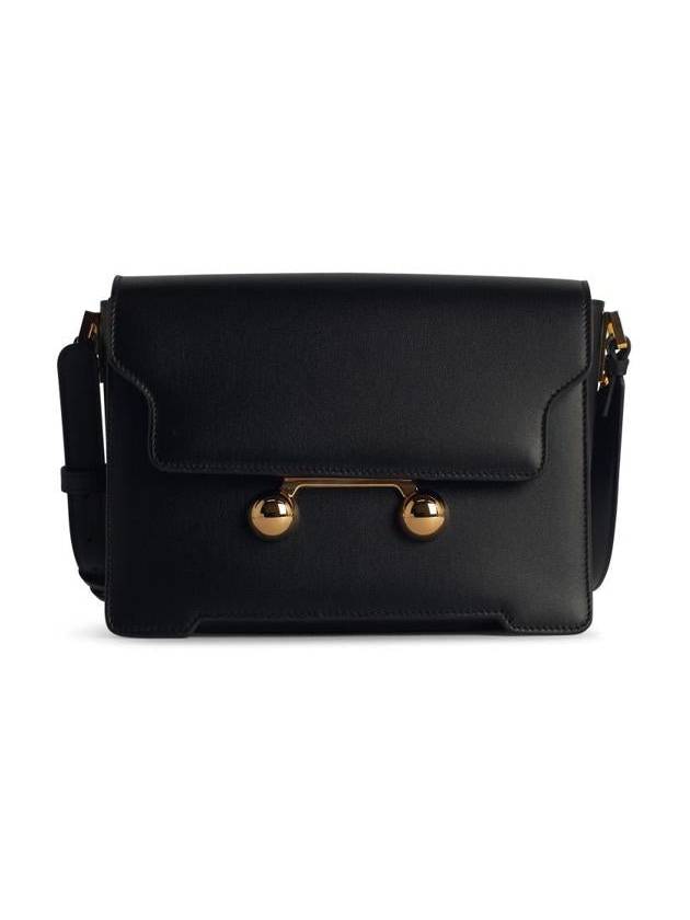 Trunkaroo Medium Leather Shoulder Bag Black - MARNI - BALAAN 2