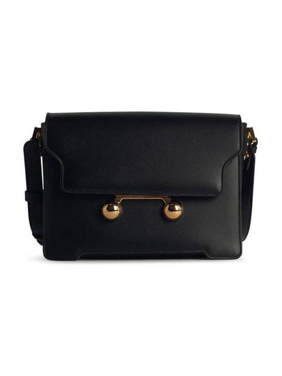 Trunkaroo Medium Leather Shoulder Bag Black - MARNI - BALAAN 2