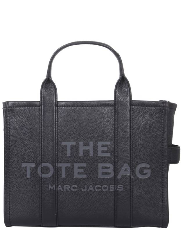 Logo Medium Leather Tote Bag Black - MARC JACOBS - BALAAN 4