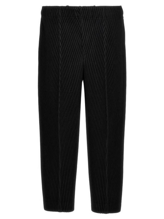 Pleats Bottoms Straight Pants Black - ISSEY MIYAKE - BALAAN 1