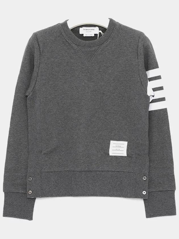 Engineered 4 Bar Stripe Loopback Jersey Knit Crewneck Sweatshirt Dark Grey - THOM BROWNE - BALAAN 3