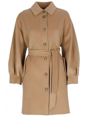 FARISEO Wool Belt Coat Camel 50160129 016 - MAX MARA - BALAAN 1