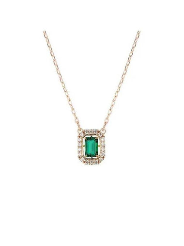 Una Millenia Octagon Pendant Necklace Green Rose Gold - SWAROVSKI - BALAAN 1