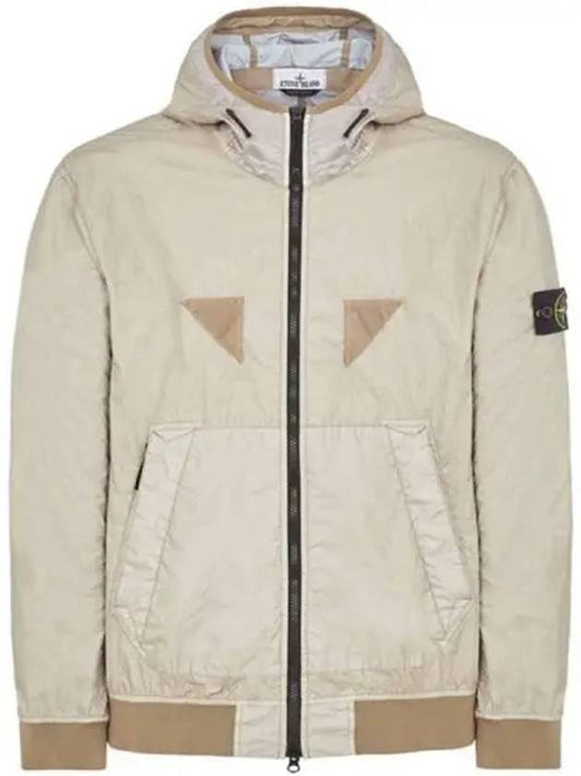 Wappen Patch Nylon Hooded Jacket Sand - STONE ISLAND - BALAAN 2