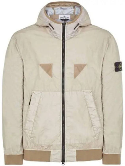 Wappen Patch Nylon Hooded Jacket Sand - STONE ISLAND - BALAAN 2