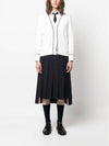 4 Bar Logo Plain Weave Wool Pleated Skirt Navy - THOM BROWNE - BALAAN 6