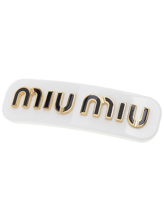 Plexiglass Metal Logo Hair Clip White - MIU MIU - BALAAN 11