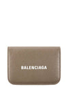 Logo Tripold Leather Half-Wallet Brown - BALENCIAGA - BALAAN 2