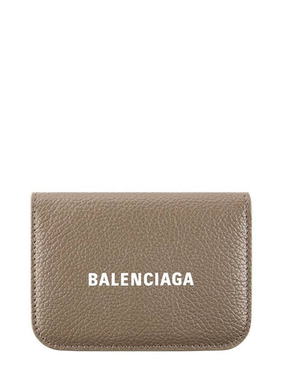 Logo Tripold Leather Half-Wallet Brown - BALENCIAGA - BALAAN 2