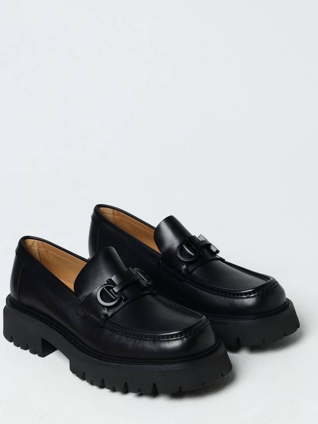 Gancini Chunky Sole Loafers Black - SALVATORE FERRAGAMO - BALAAN 3