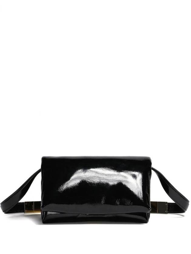 Prisma Patent Small Shoulder Bag Black - MARNI - BALAAN 1